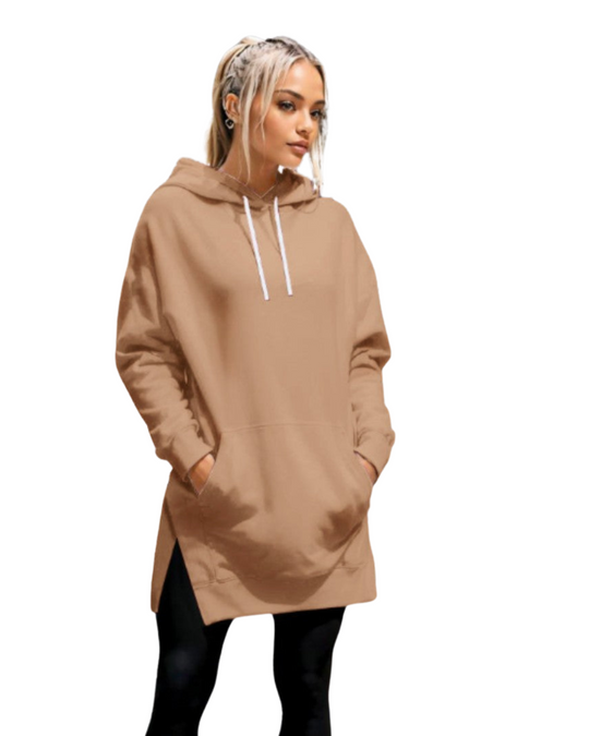 Gemütliches, übergroßes Hoodiekleid