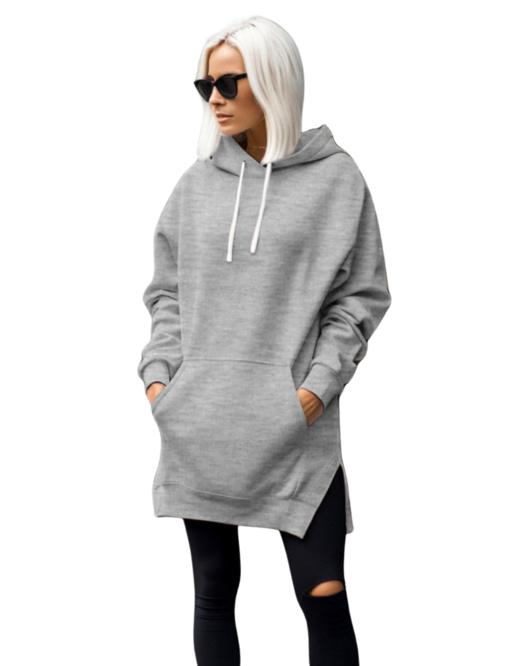 Gemütliches, übergroßes Hoodiekleid