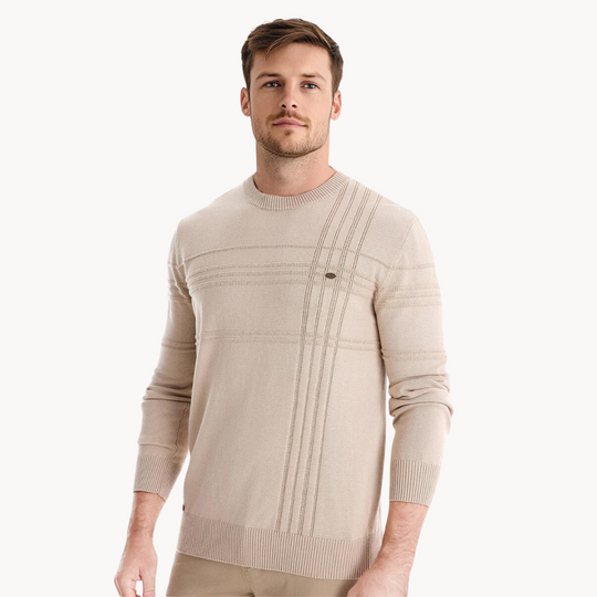 Julien Klassischer Pullover mit luxuriösem Diamant-Strickmuster