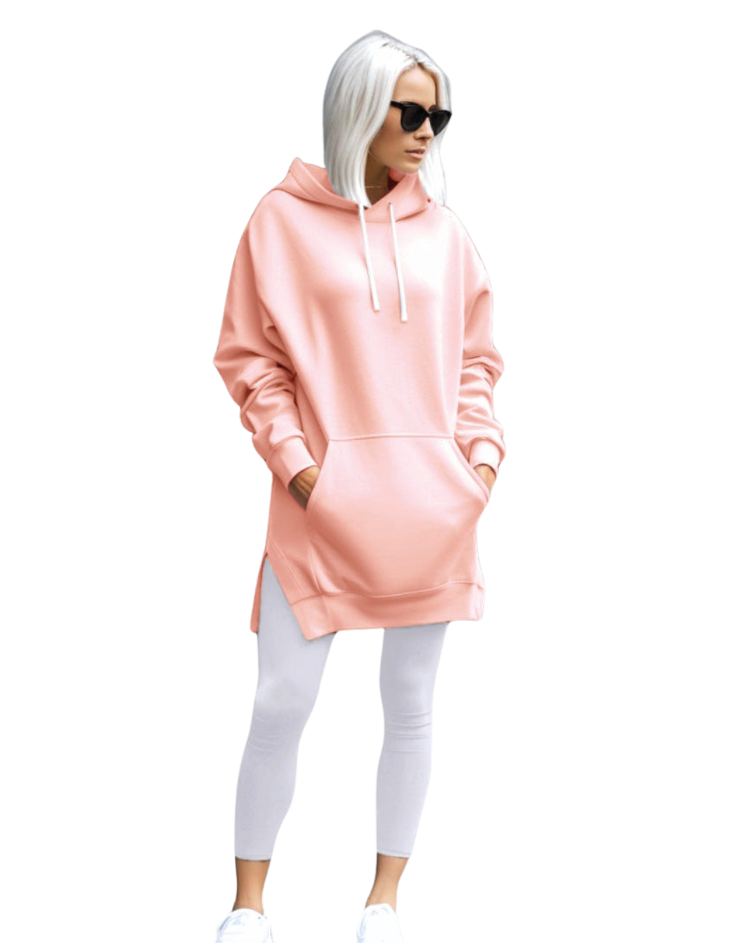 Gemütliches, übergroßes Hoodiekleid