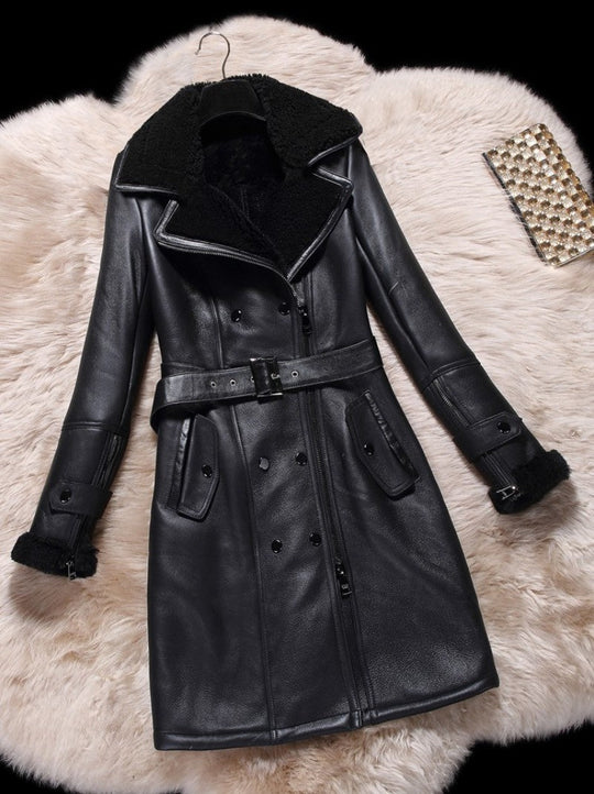 Trench-coat en cuir de luxe