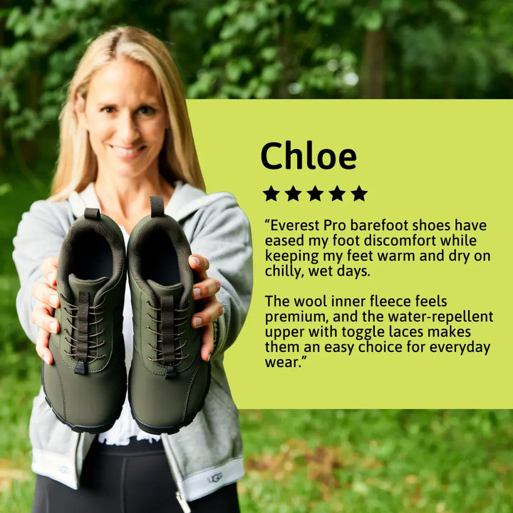 Everest Pro – Water-Resistant Barefoot Shoes with Durable Grip & Cozy Lining