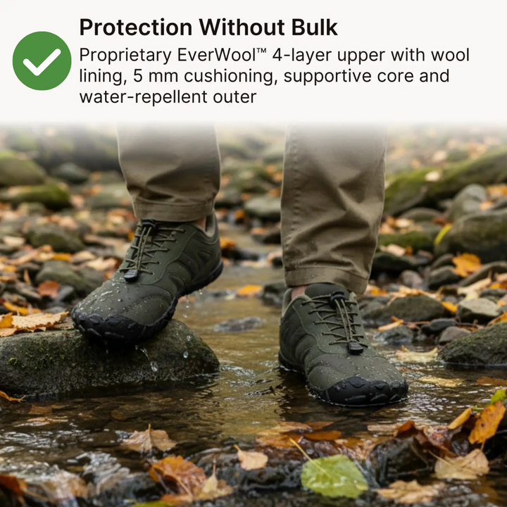 Everest Pro – Water-Resistant Barefoot Shoes with Durable Grip & Cozy Lining
