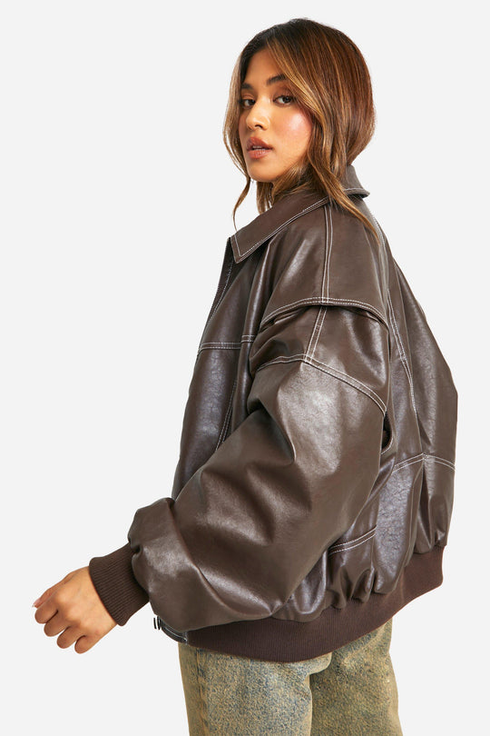 Blouson aviateur en cuir