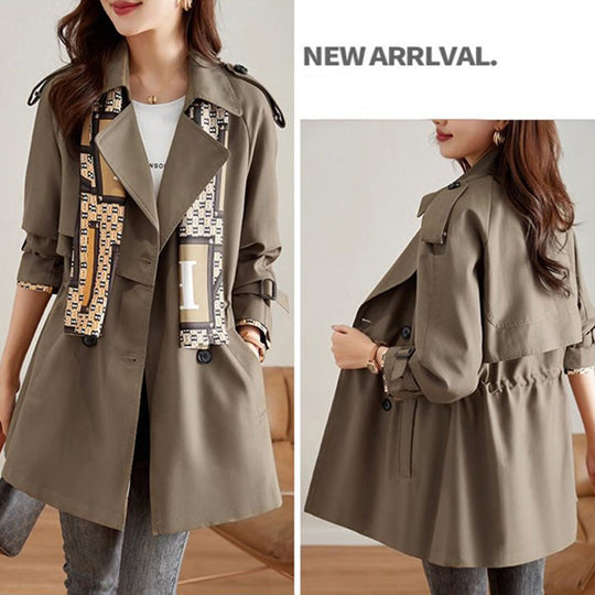 Trench-coat mi-long amincissant à revers pour femme