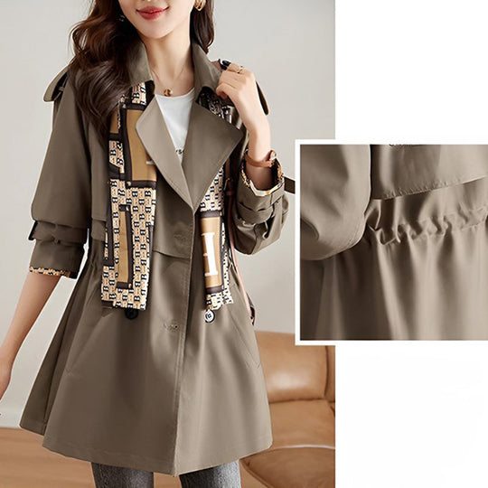 Trench-coat mi-long amincissant à revers pour femme