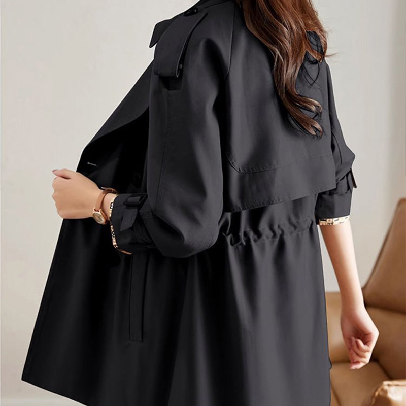 Trench-coat mi-long amincissant à revers pour femme